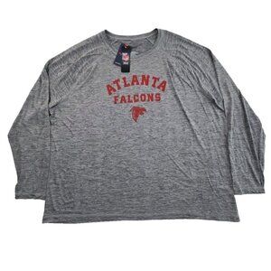 Fanatics NFL Atlanta Falcons Long Sleeve Grey Athleticwear Shirt Men's 5XL NWT